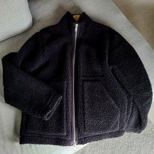 Arket black fleece zip jacket